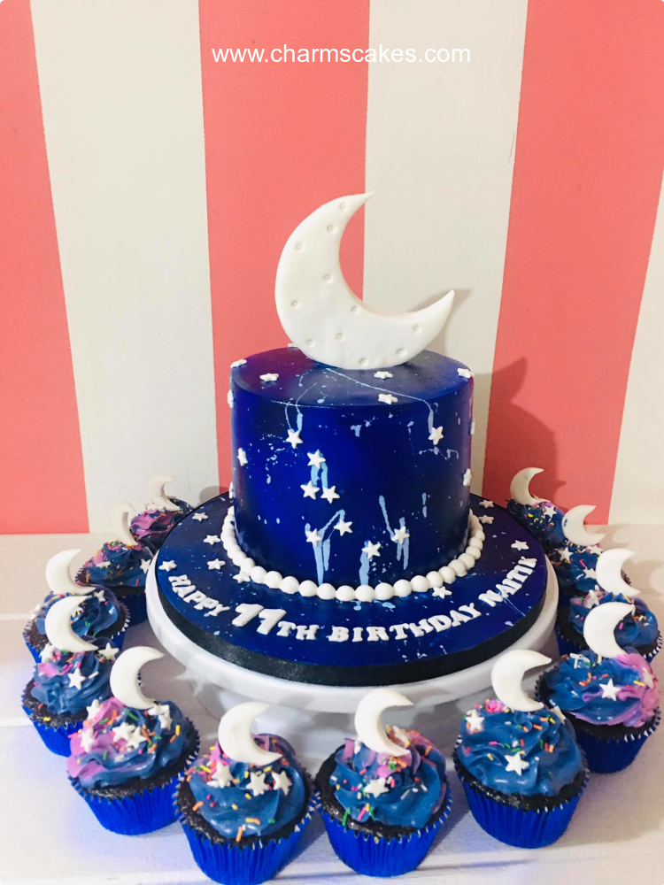 Crescent Twinkle Twinkle Custom Cake