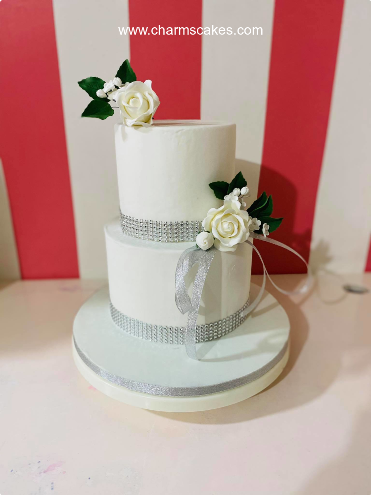 Simple Wedding Wedding & Anniversaries Custom Cake