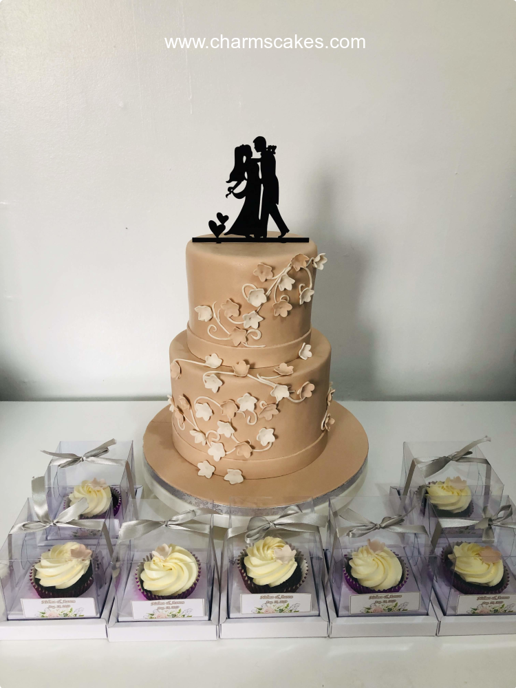 Cream Wedding Wedding & Anniversaries Custom Cake