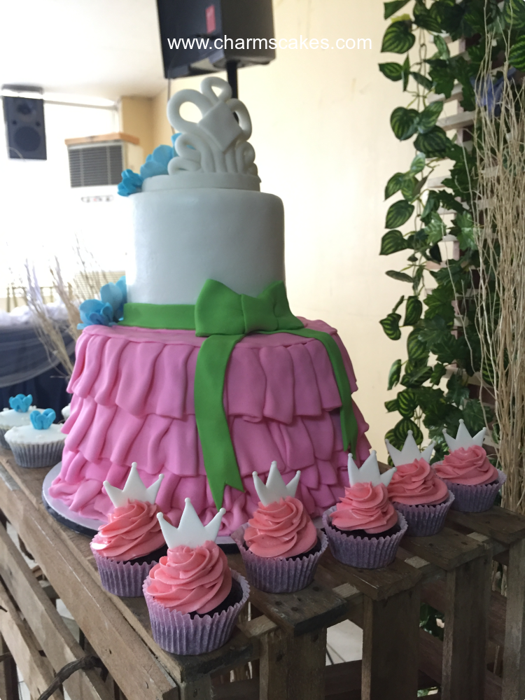 Pink & white Wedding & Anniversaries Custom Cake