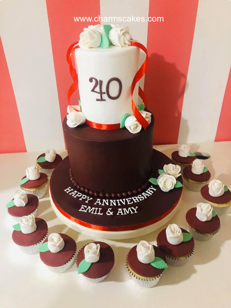 40th Anniv Wedding & Anniversaries Custom Cake