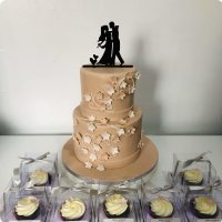 Cream Wedding Wedding & Anniversaries Custom Cake