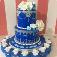 Royal Blue Wedding & Anniversaries Custom Cake