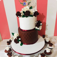 Maroon Wedding Wedding & Anniversaries Custom Cake