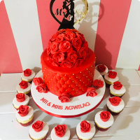 Red Wedding Wedding & Anniversaries Custom Cake