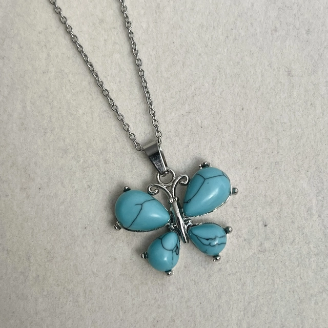 Кулон Метелик - бірюза