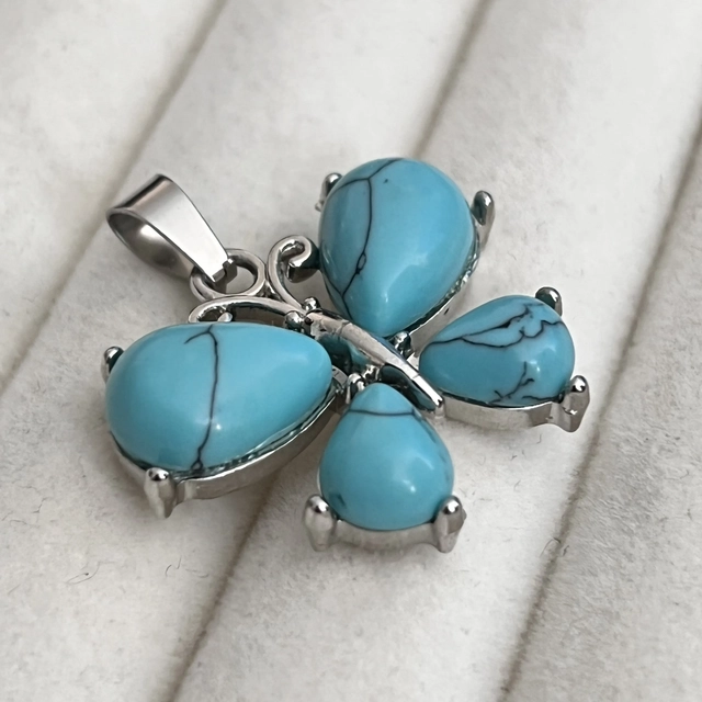 Кулон Метелик - бірюза