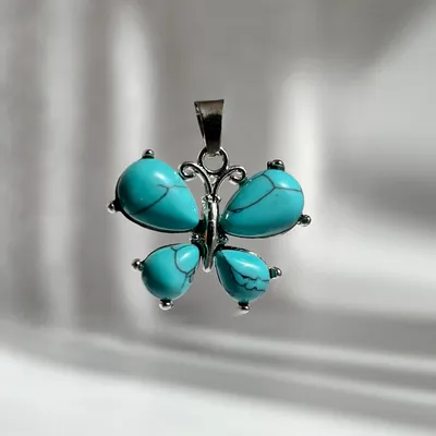 Кулон Метелик - бірюза