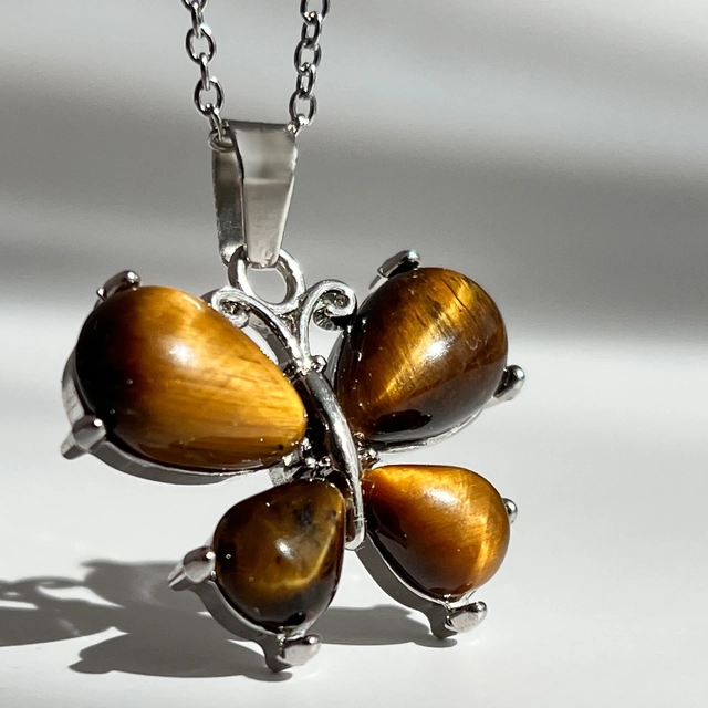 Кулон Метелик - тигрове око