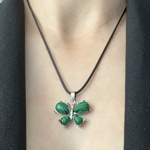 Кулон Метелик - малахіт