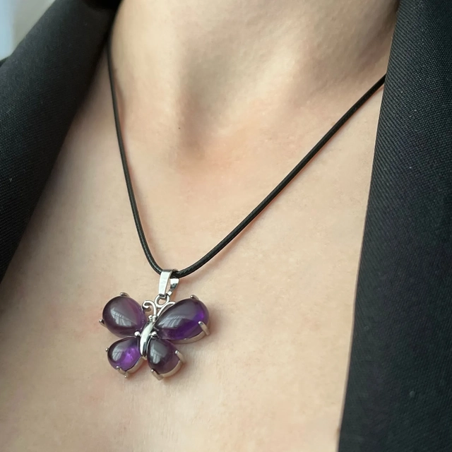 Кулон Метелик - аметист