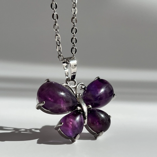 Кулон Метелик - аметист