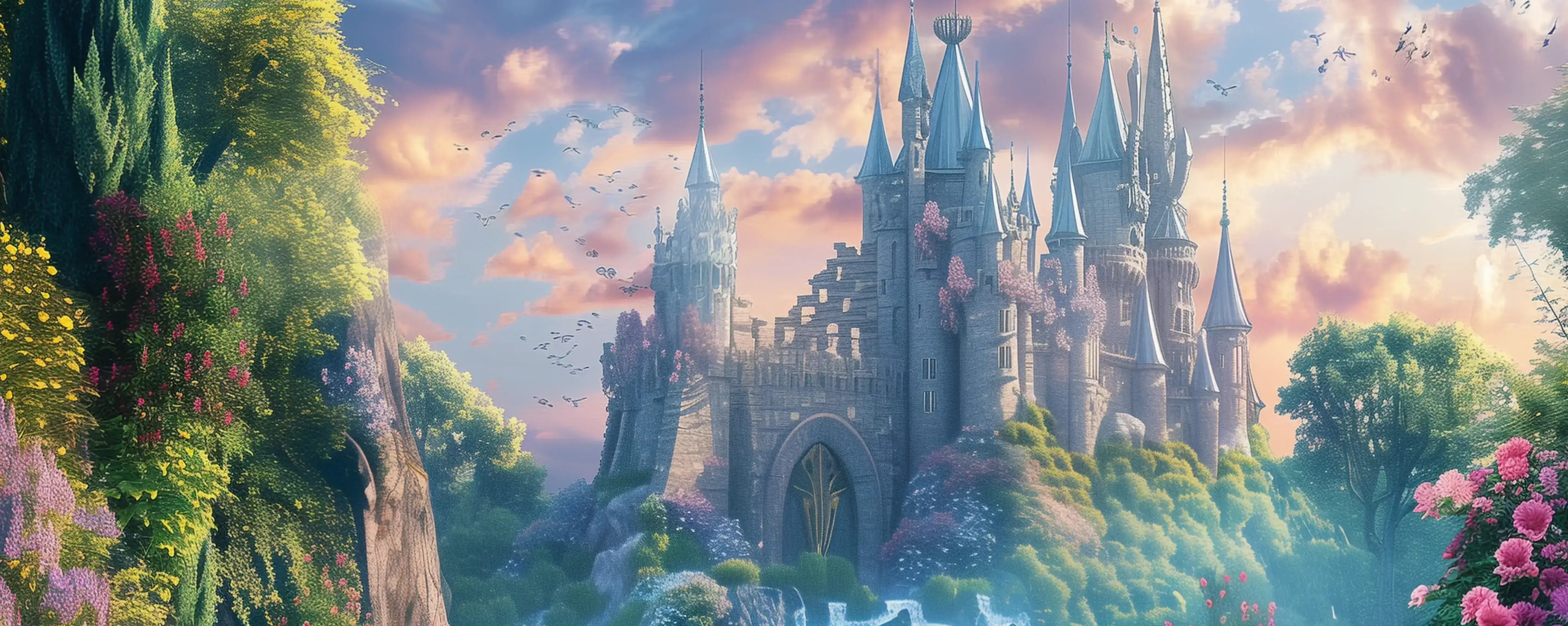 a fantastic styled picture of a castle