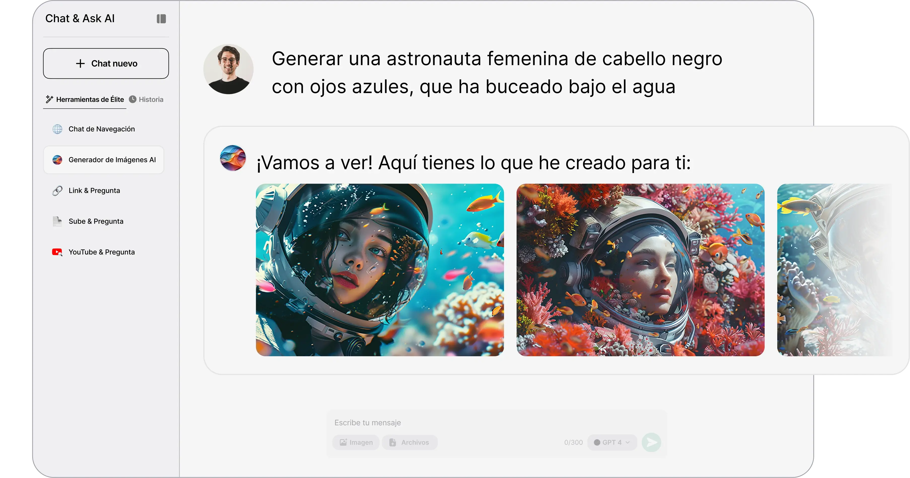 ejemplo de generación de imagen con chat & ask ai