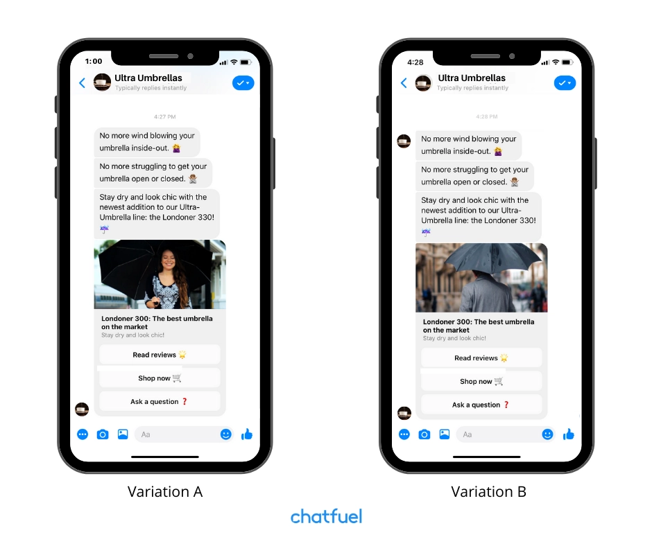 A/B testing in your chatbot