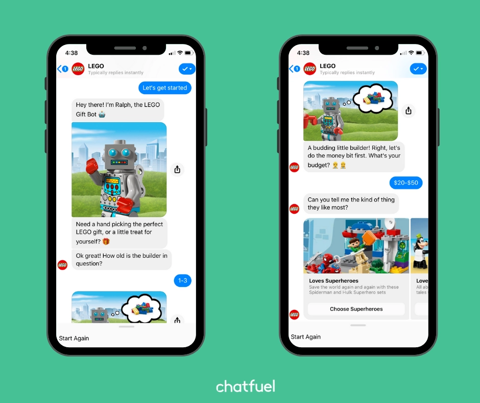 Messenger chatbot for LEGO