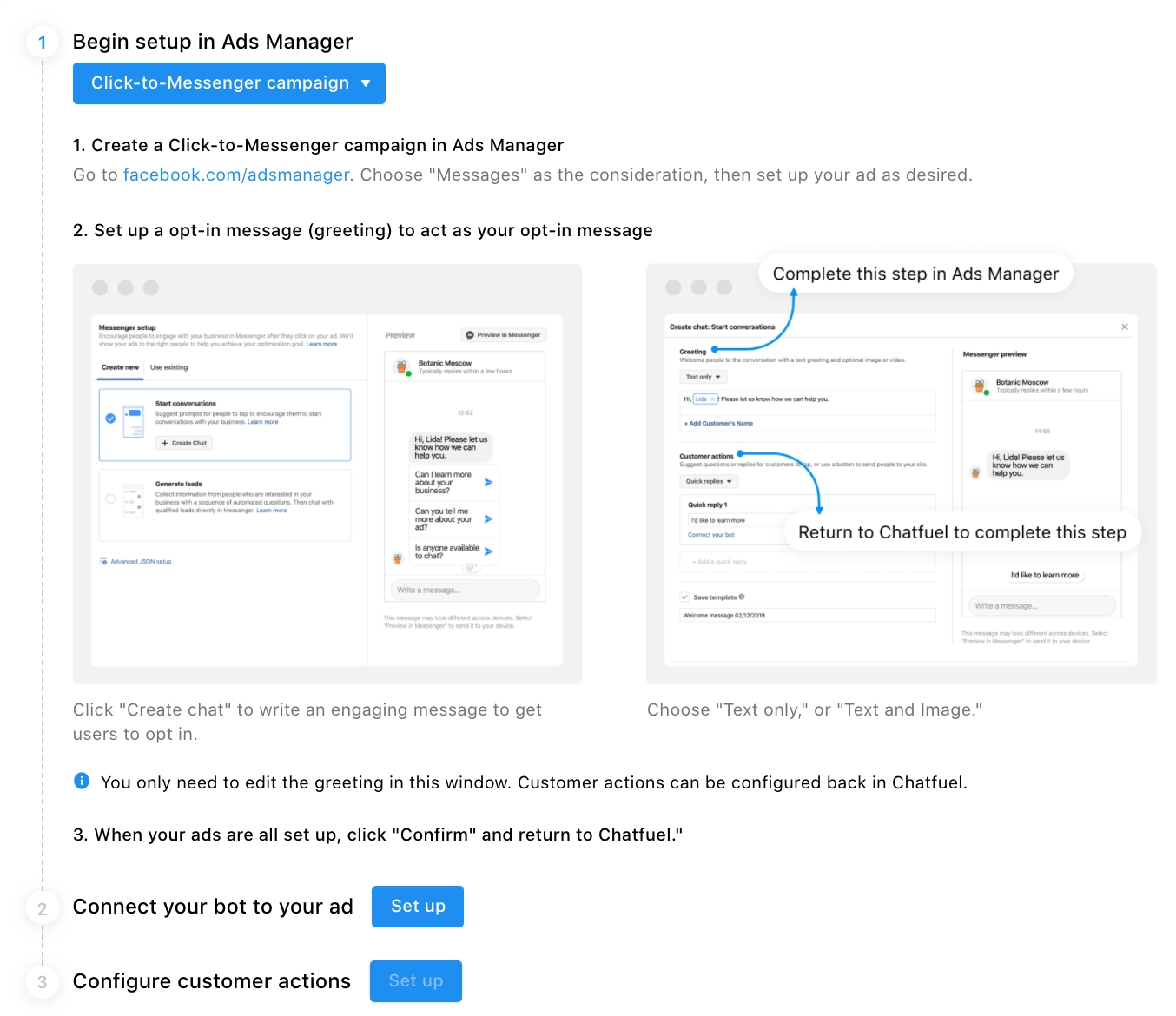 How to create Click-to-Messenger Ads to drive traffic to your bot
