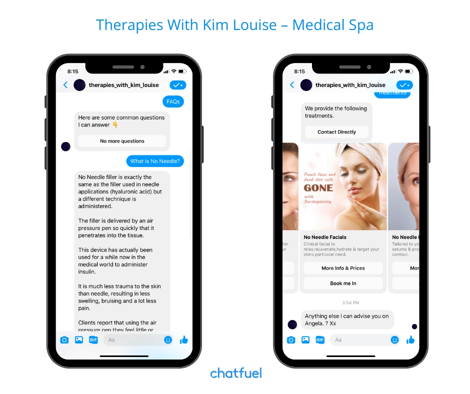Chatbot for medical spa