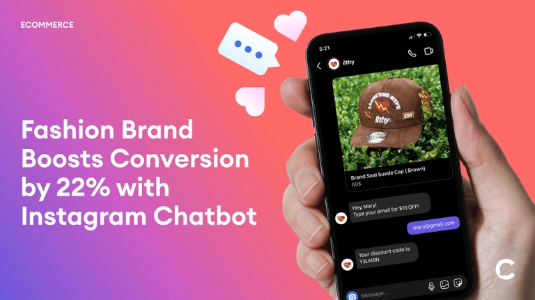 Cover for Fashion brand boosts conversion by 22% with Instagram chatbot