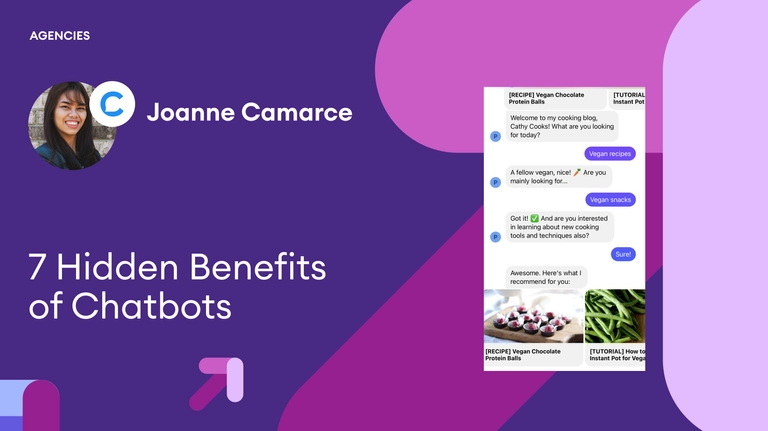 Cover for 7 hidden benefits of chatbots, from improving SEO to informing content strategy