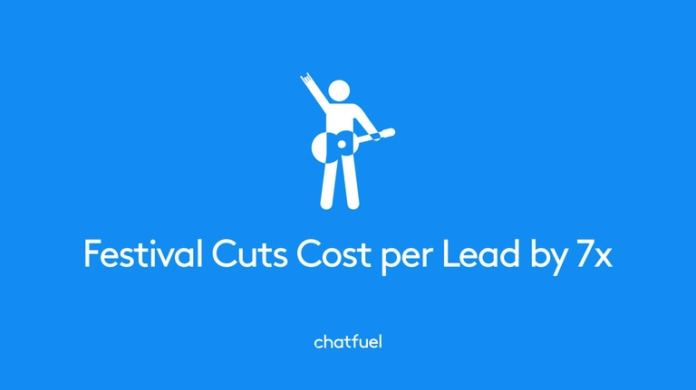 Cover for Music festival cuts cost per lead by 7x with Chatfuel bot