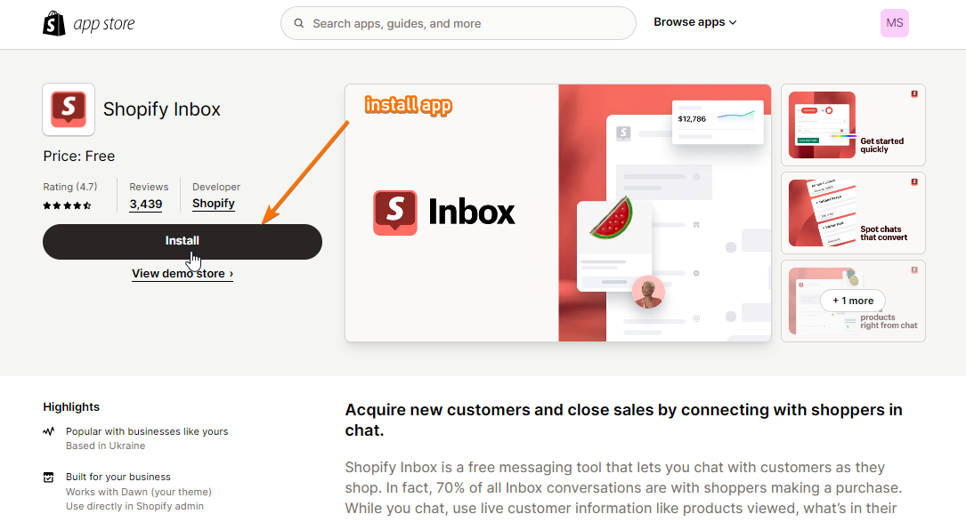 install-shopify-inbox