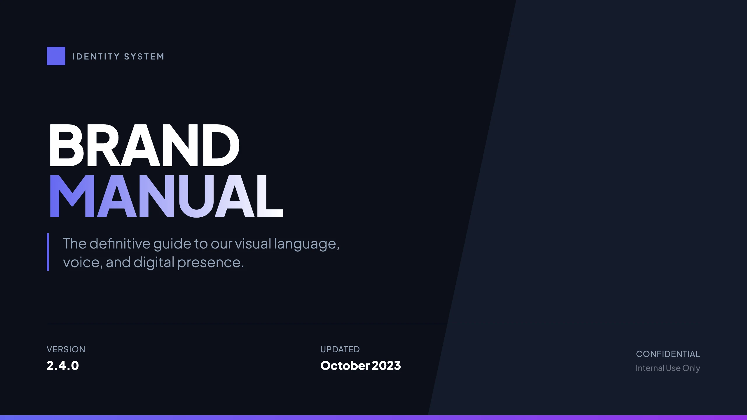 Brand Manual: cover
