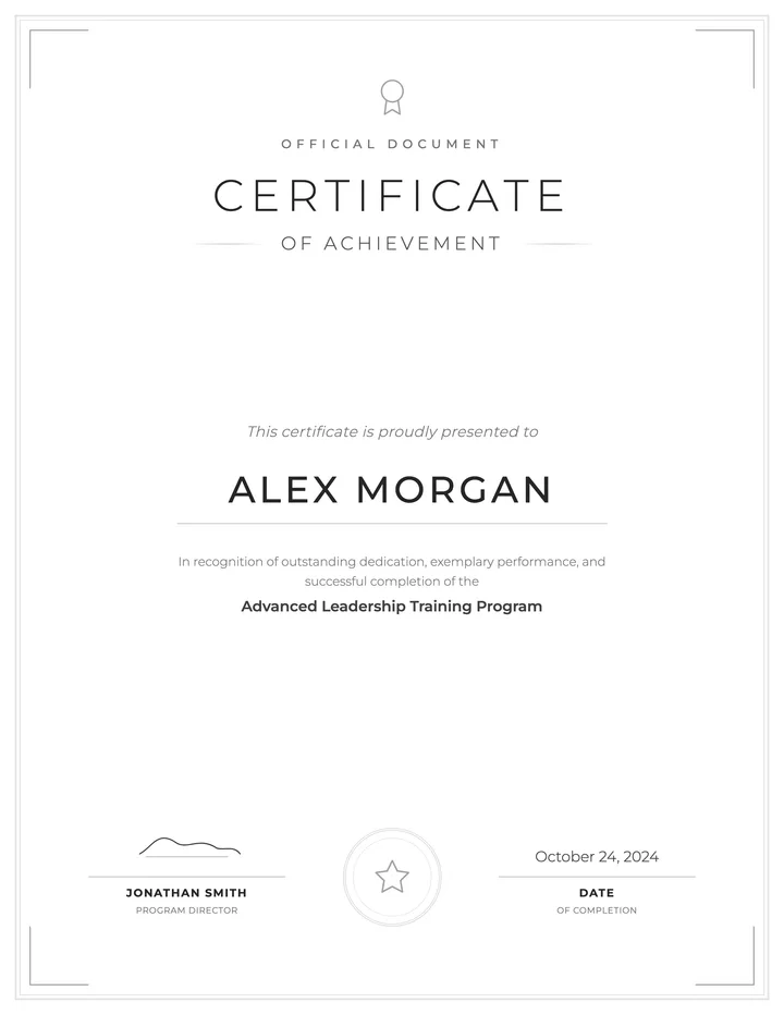 Achievement Certificate