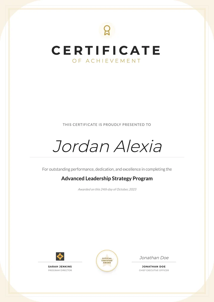 Achievement Certificate