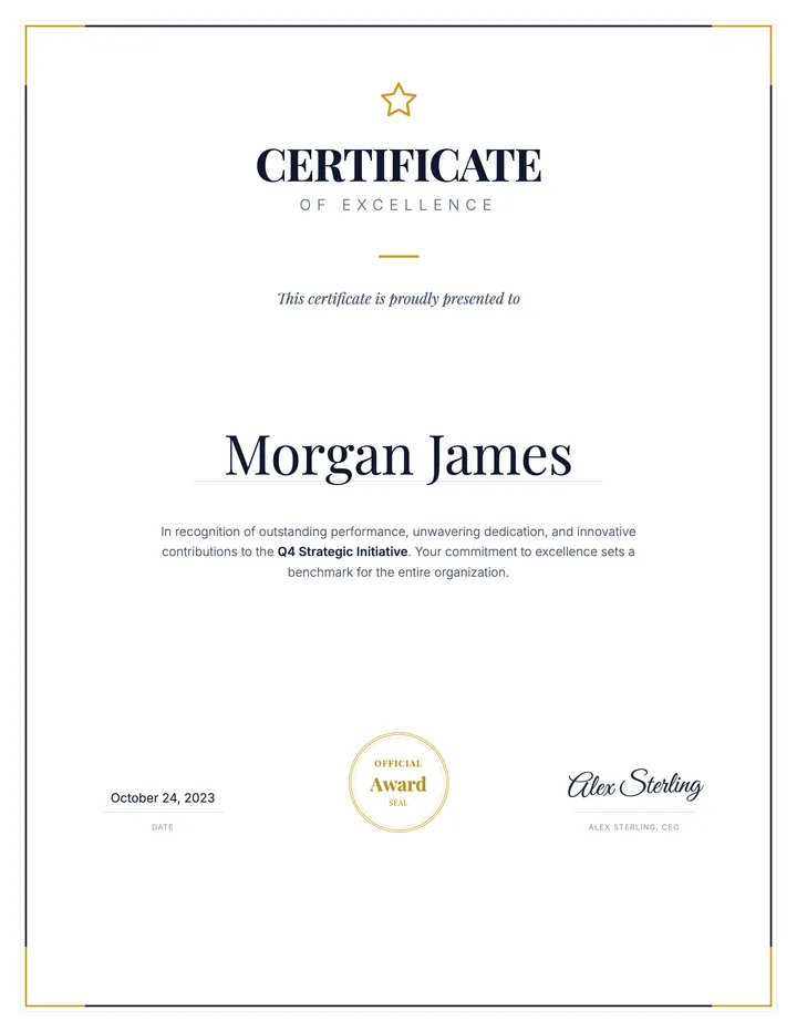Award Certificate