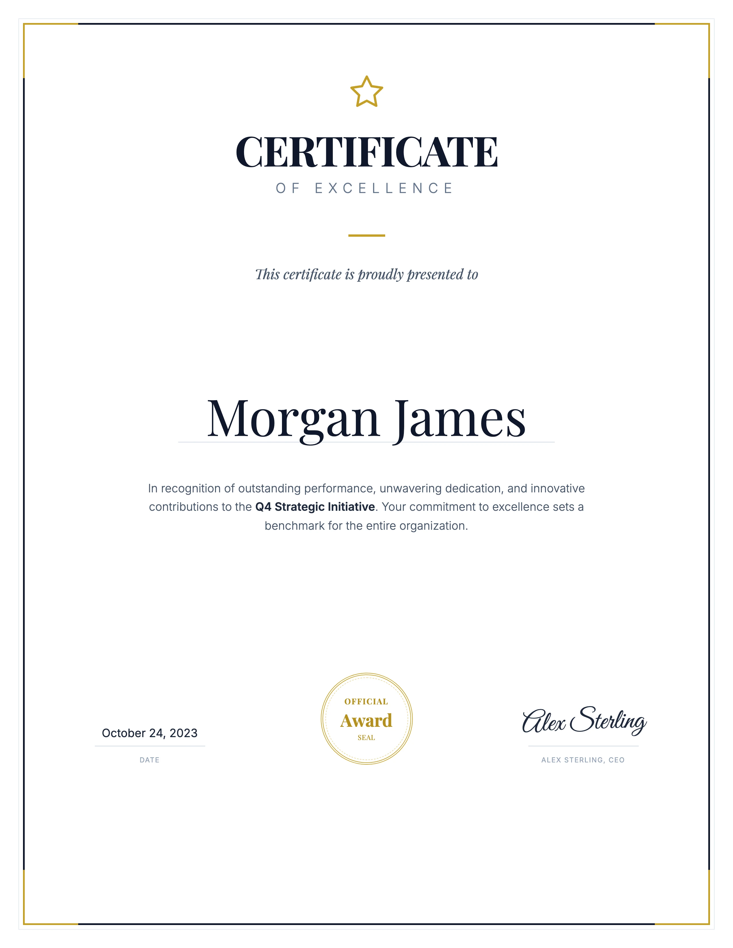 Award Certificate: cover
