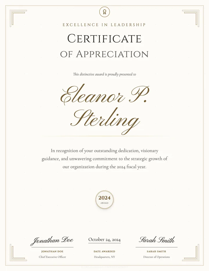 Award Certificate