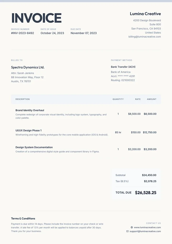 Billing Invoice