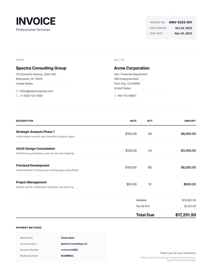 Business Invoice