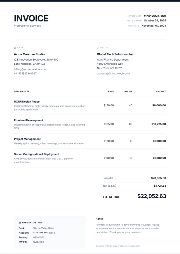 Business Invoice