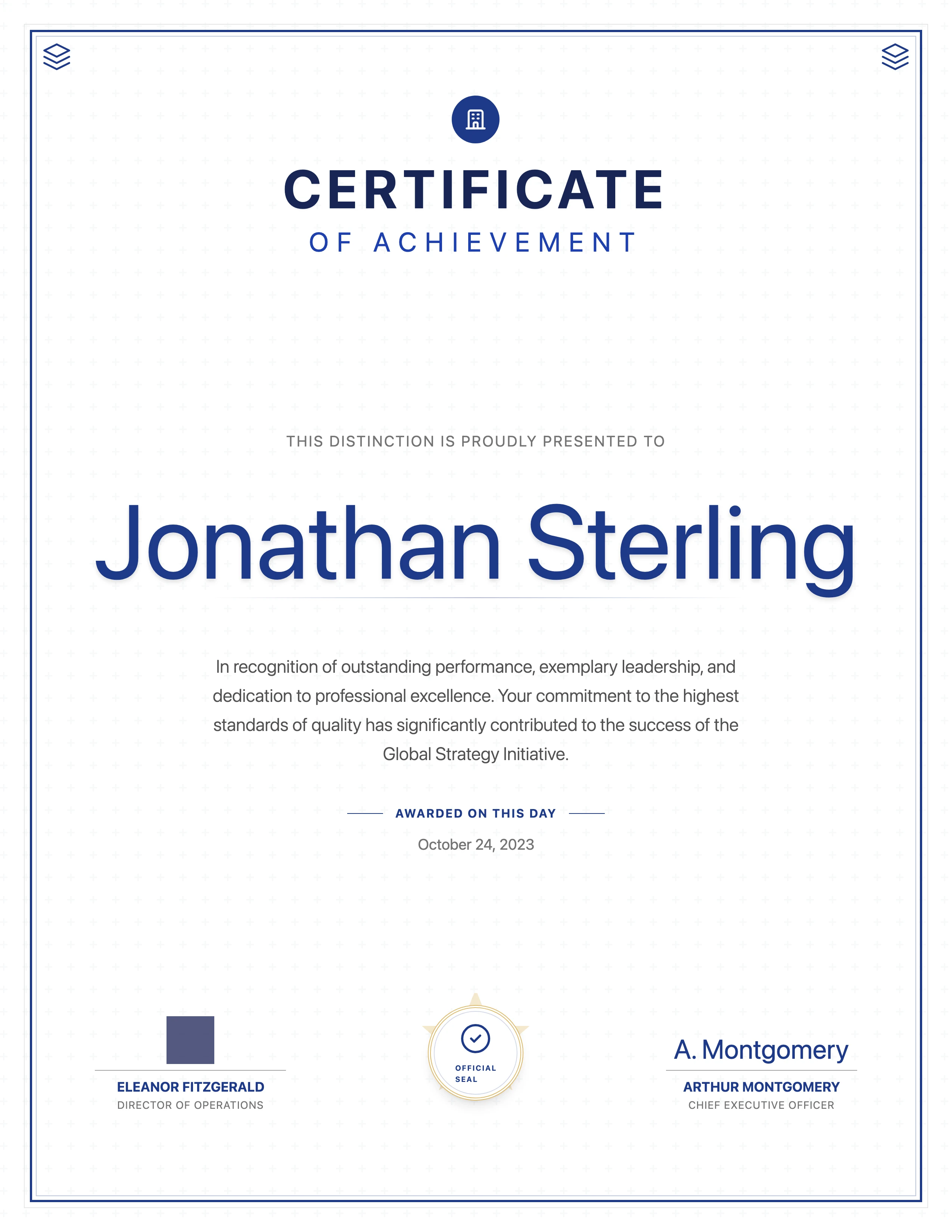 Certificate: cover
