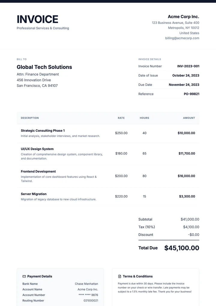 Company Invoice