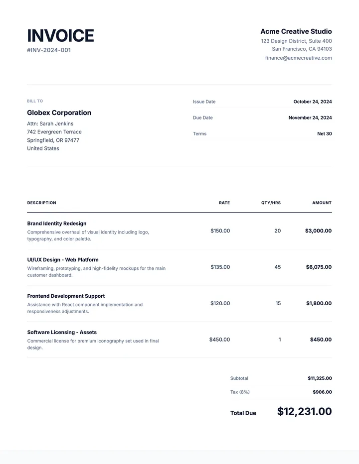 Company Invoice