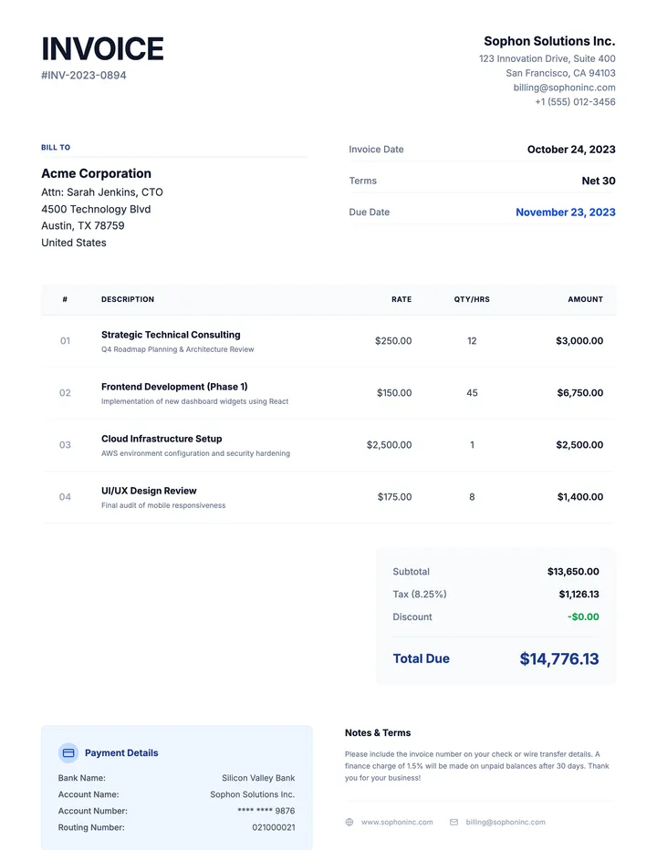 Company Invoice
