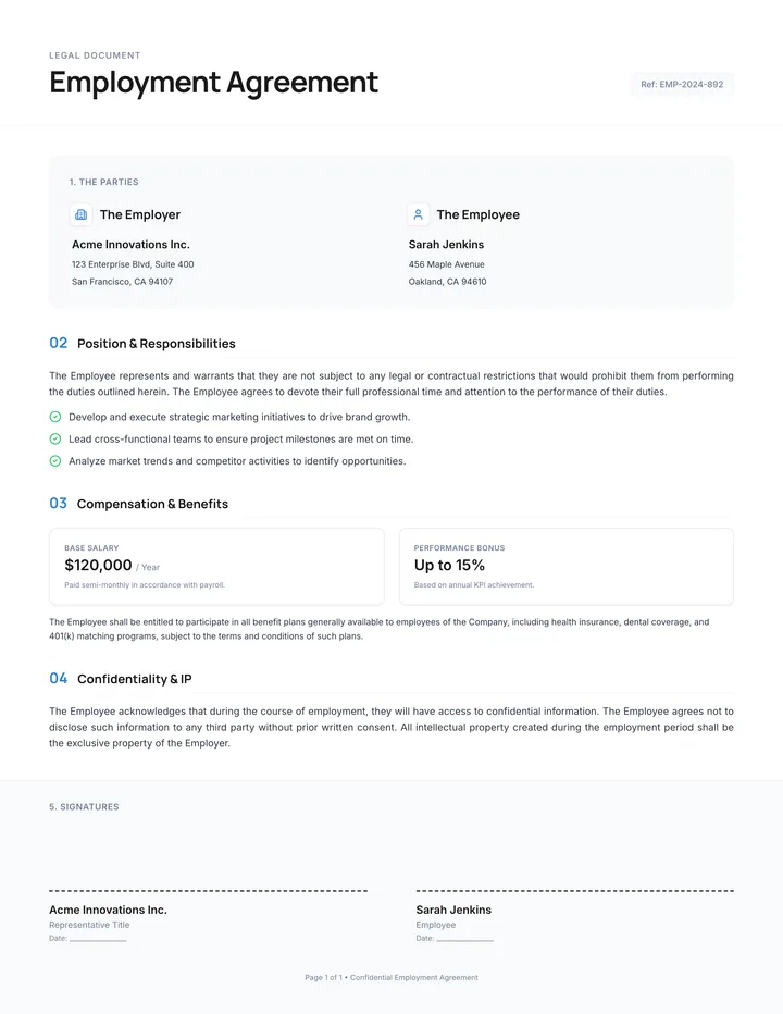 Employment Contract
