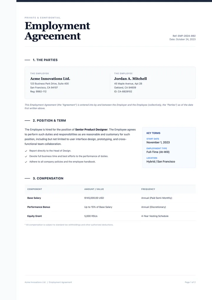 Employment Contract