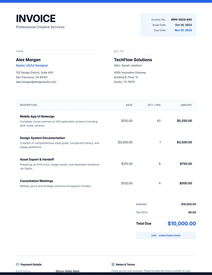 Freelance Invoice