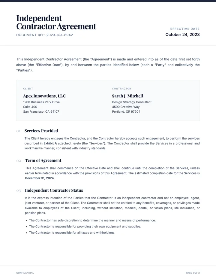 Legal Contract