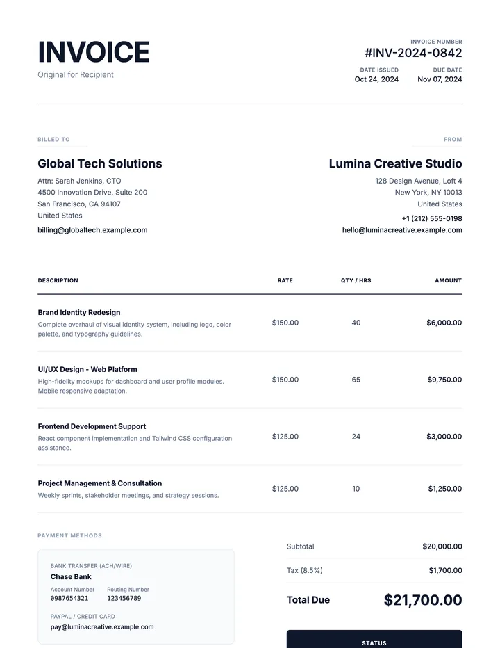 Payment Invoice