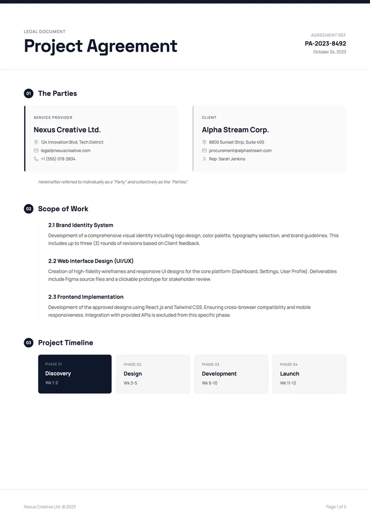 Project Agreement