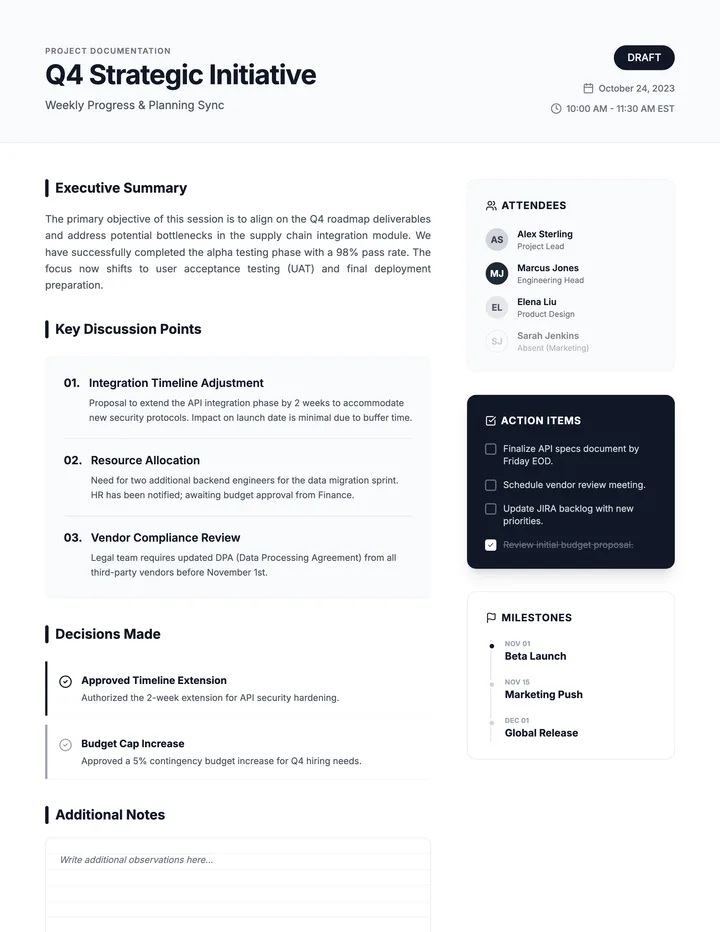 Project Notes