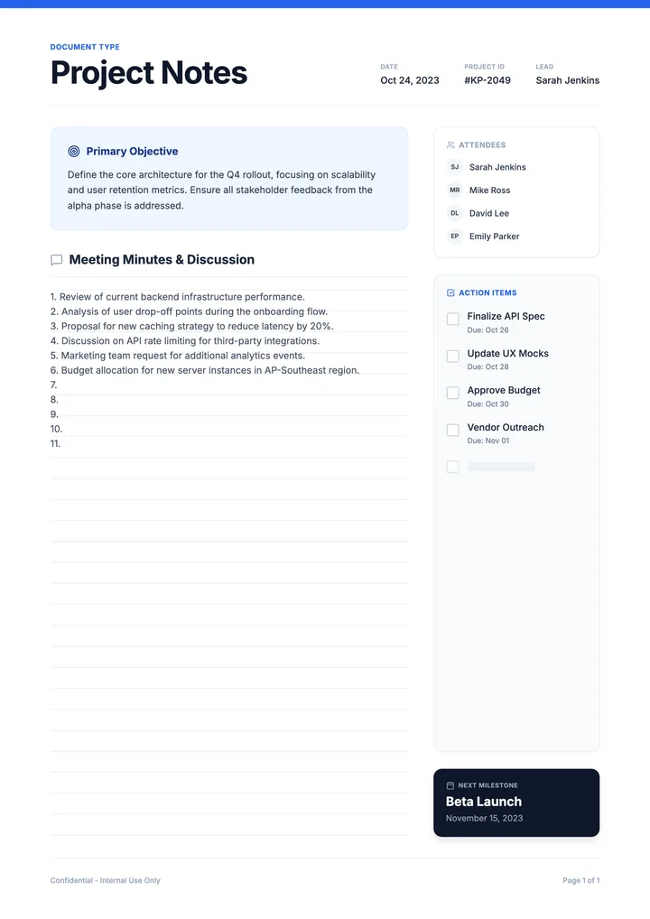 Project Notes