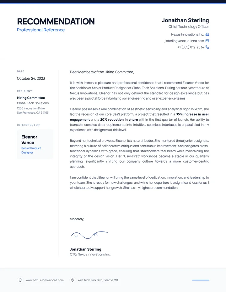 Recommendation Letter