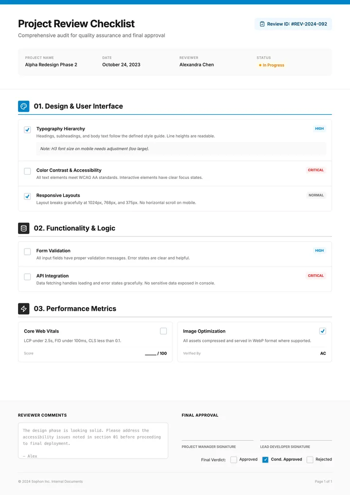 Review Checklist