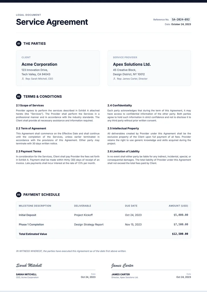 Service Contract